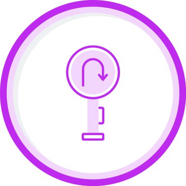 U Dönüş simgesi vektör illüstrasyonu         