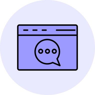 Web sohbet renk çizgisi vektörü simgesi 