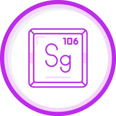 Seaborgium web simgesi, vektör illüstrasyonu