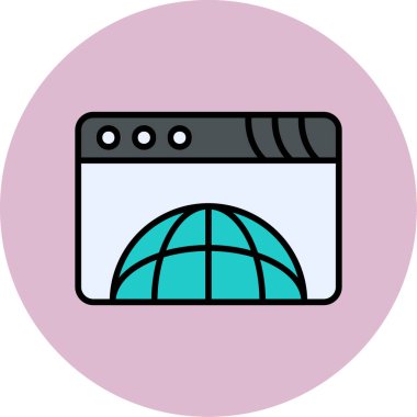 tarayıcı web simgesi, vektör illüstrasyonu