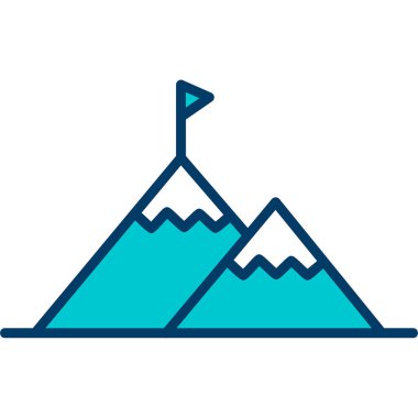 Başarı Dağı simgesinin vektör illüstrasyonu 