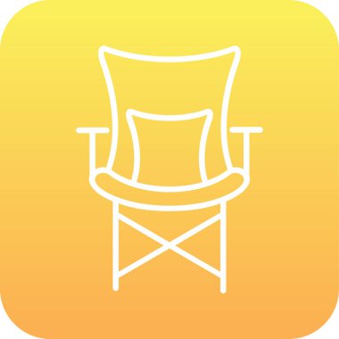 Kamp Sandalyesi Web simgesi, vektör illüstrasyonu