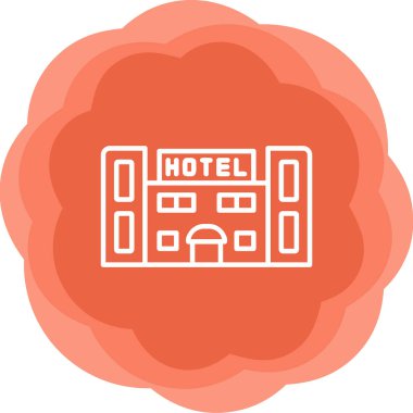 Otel web simgesi, vektör illüstrasyonu