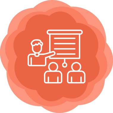 izleyici sunum simgesi vektör illüstrasyonu