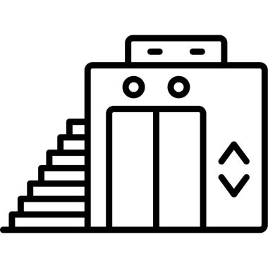 Asansör web simgesinin vektör illüstrasyonu