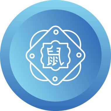 Çin Zodiac fare sembolü, vektör illüstrasyonu