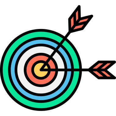 Oklu hedef. Web simgesi basit illüstrasyon 