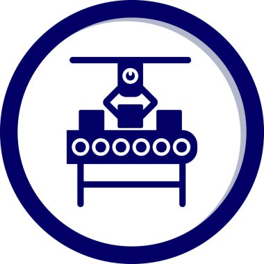 Üretim süreci simgesi, vektör illüstrasyonu basit tasarım