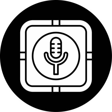 mikrofon simgesi vektör illüstrasyonu 