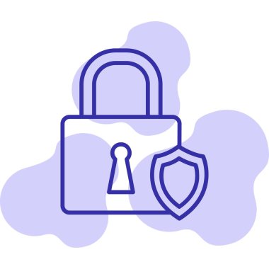 Asma kilit. Web simgesi basit illüstrasyon