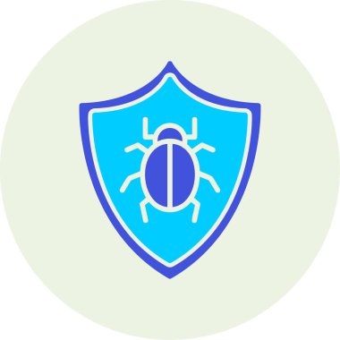 Antivirüs web simgesi, vektör çizimi