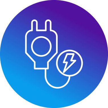 Elektrik prizi ve yıldırımın vektör çizimi