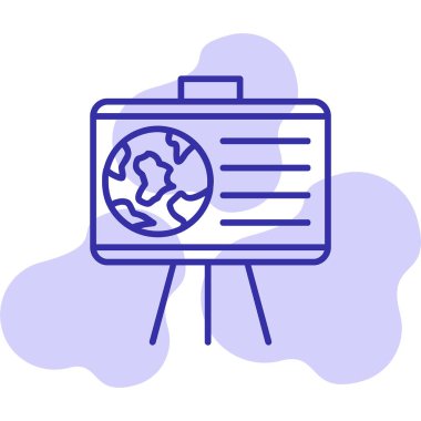 Coğrafya web simgesi, vektör illüstrasyonu