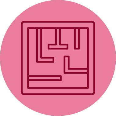 Labirent, labirent, ikon vektör illüstrasyonu