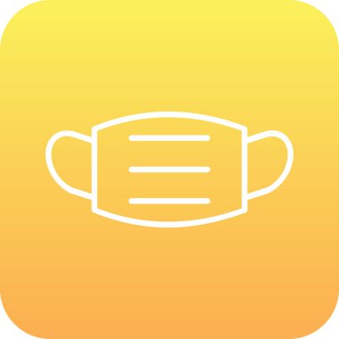 Tıbbi maske ikonu, düz stil. vektör illüstrasyonu 