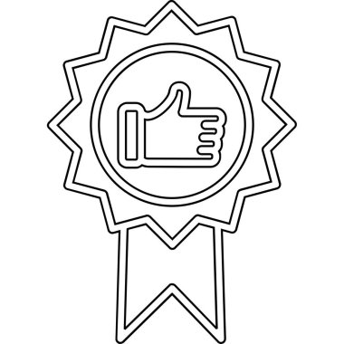 Başparmak Yukarı simgesi ve vektör illüstrasyonuyla En İyi Uygulama Rozeti  