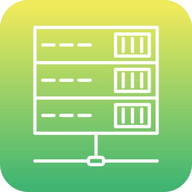 bilgisayar sunucu simgesi, vektör illüstrasyonu basit tasarım