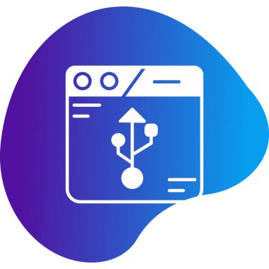 usb merkez simgesi, vektör illüstrasyonu basit tasarım