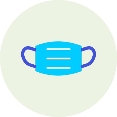 Tıbbi maske ikonu, düz stil. vektör illüstrasyonu 