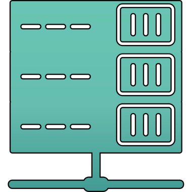 bilgisayar sunucu simgesi, vektör illüstrasyonu basit tasarım