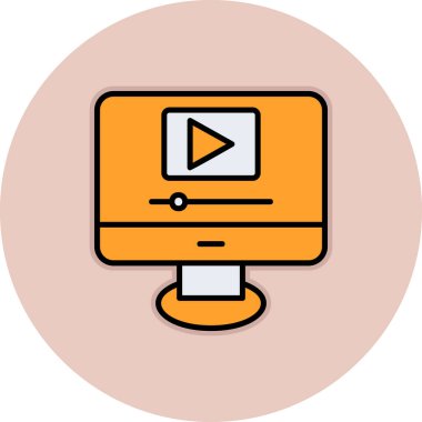 Video oynatıcı ikon vektör illüstrasyonu 