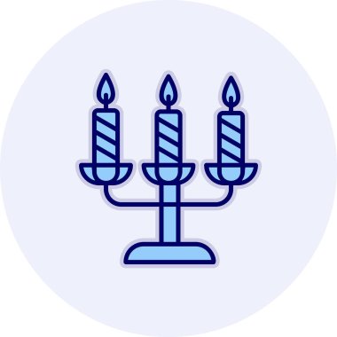 Bir şamdan ağ simgesinin vektör illüstrasyonu 