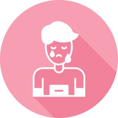 Mutsuz adam simgesi vektör çizimi