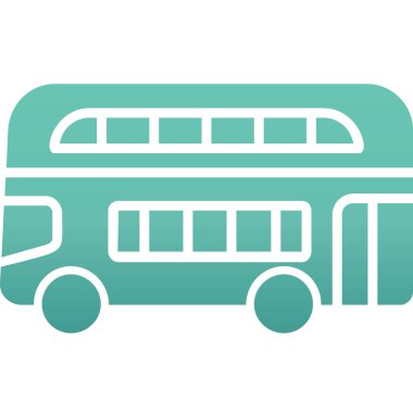 Çift katlı otobüs. Web simgesi basit illüstrasyon