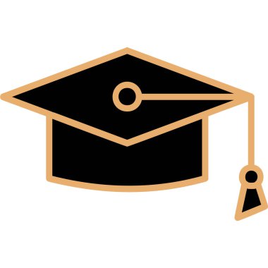 Mortarboard web simgesi basit illüstrasyon