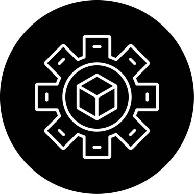 Üretim süreci simgesi, vektör illüstrasyonu basit tasarım