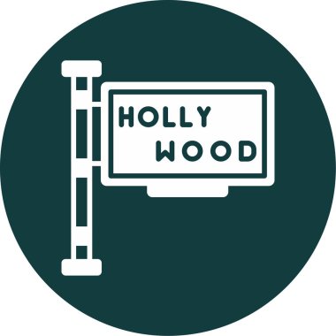 Hollywood simgesi web simgesi, vektör illüstrasyonu