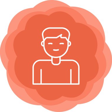  Erkek kullanıcı. Web simgesi basit illüstrasyon