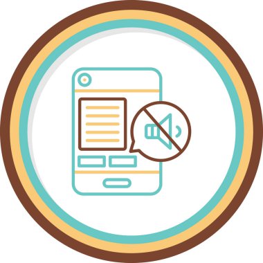Ses akıllı telefon simgesi yok, vektör illüstrasyonu 