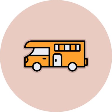 karavan web simgesi vektör illüstrasyonu