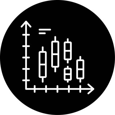 Candlestick Grafik simgesi, vektör illüstrasyonu basit tasarım