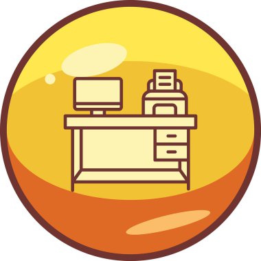 işyeri web simgesi vektör illüstrasyonu