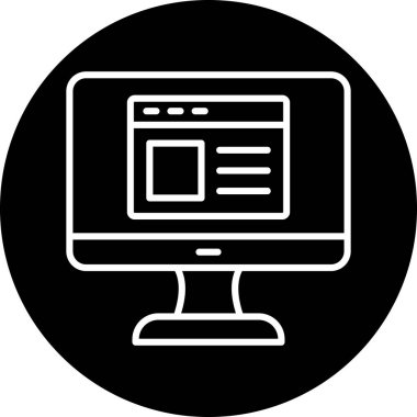 Web sitesi işareti, vektör illüstrasyonlu blog simgesi, bilgisayar ekranı