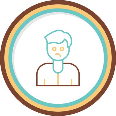 Üzgün adam. Web simgesi basit illüstrasyon