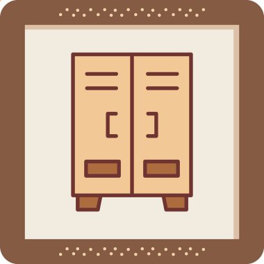 Dolap. Web simgesi basit illüstrasyon  