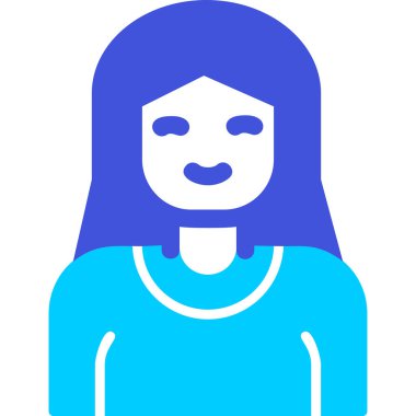 kız ana hatları ikon vektör illüstrasyonu 