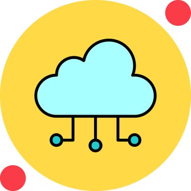 bulut hesaplama ağ simgesi, vektör illüstrasyonu 