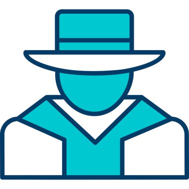 Şapkalı adam. Web simgesi basit illüstrasyon