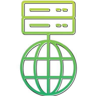 Küre sembolü, vektör illüstrasyonlu Veri Ağı simgesi 