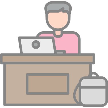 ofis çalışanı simgesi vektör illüstrasyon