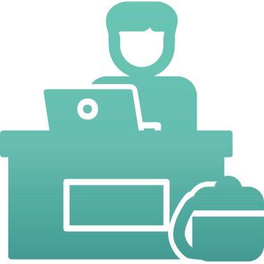 ofis çalışanı simgesi vektör illüstrasyon