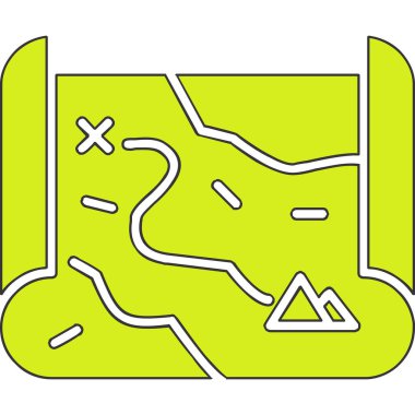 harita simgesinin vektör illüstrasyonu 