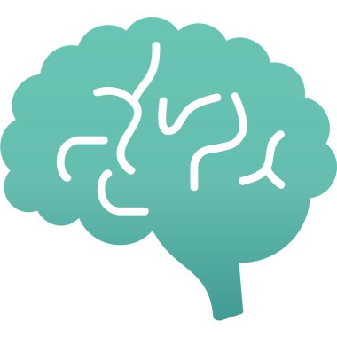 Beyin. Web simgesi basit illüstrasyon 