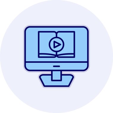 Video dersi için. Web simgesi basit illüstrasyon