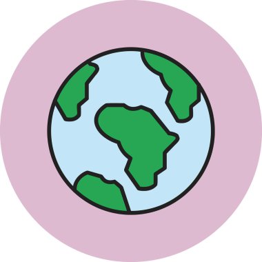 toprak küresi simgesi, vektör illüstrasyonu basit tasarım