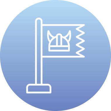 Viking Bayrak Ağı simgesi, vektör illüstrasyonu